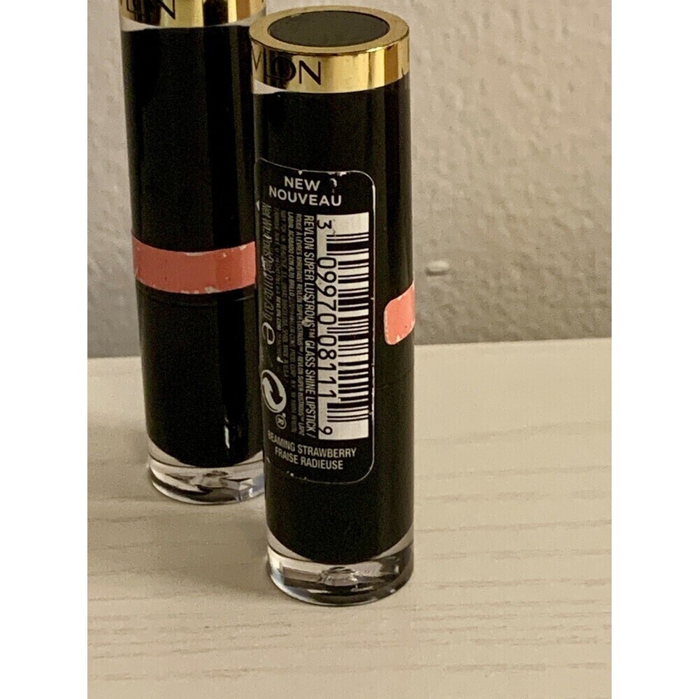 2X NEW Revlon Super Lustrous Glass Shine- 002 Beaming Strawberry NEW Set Gloss - Picture 4 of 5